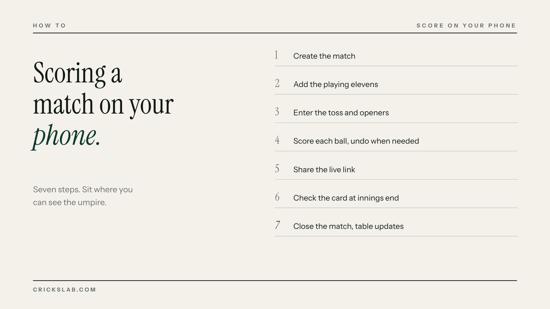 How to score a cricket match on your phone in seven steps