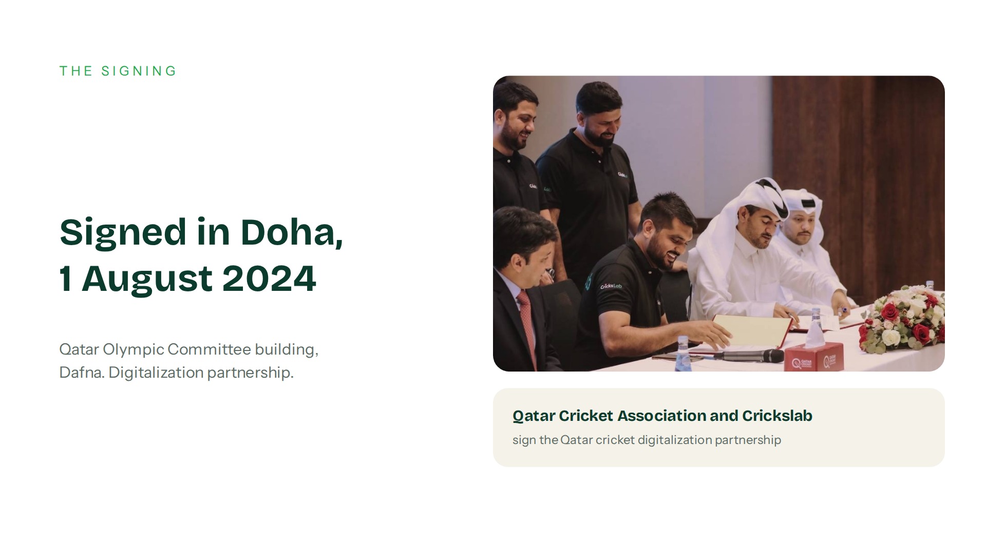 Qatar Cricket Association and Crickslab sign their digitalization partnership in Doha